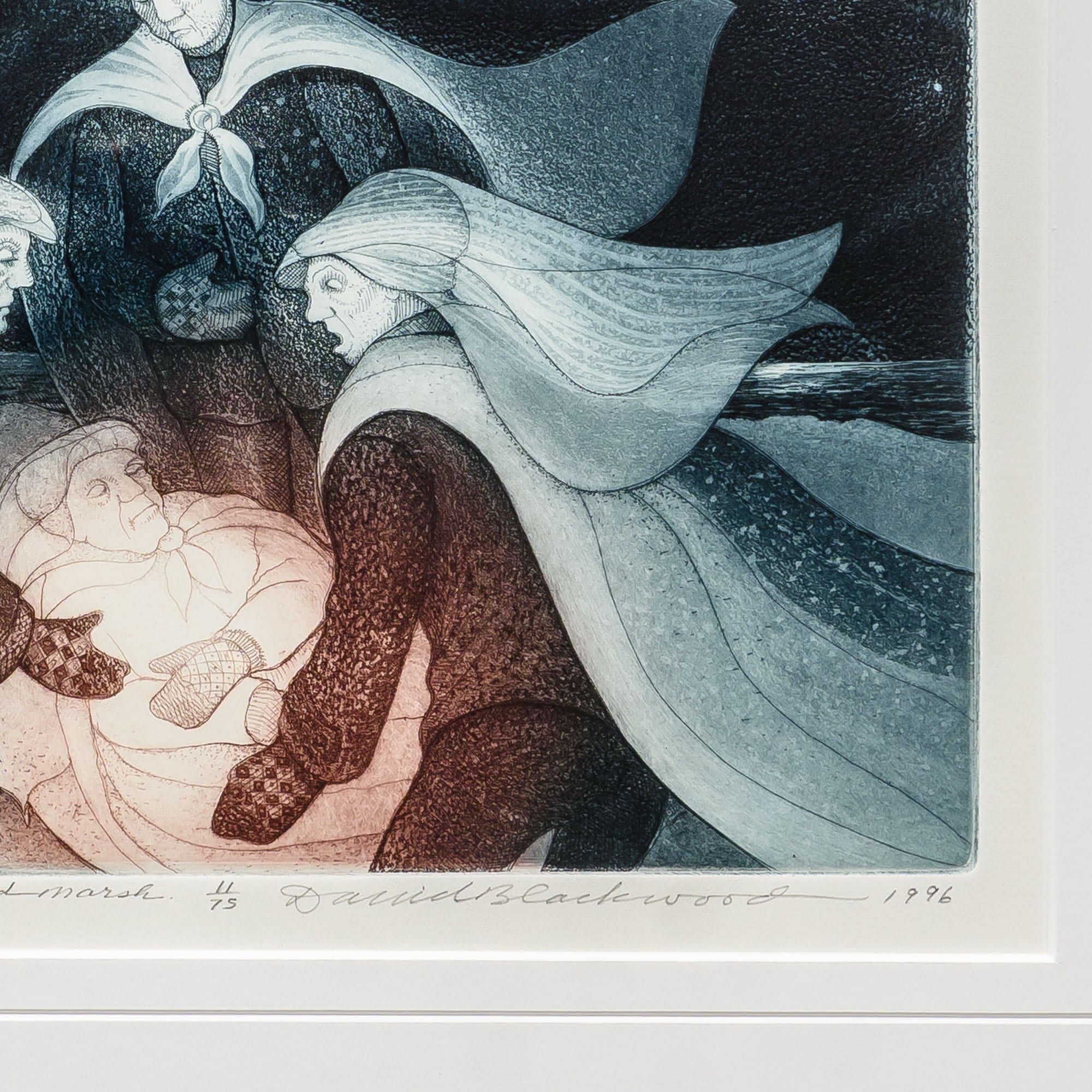 Fallen Mummer on Brookfield Marsh | Etching 11 of 75 | 1996 Etching with Aquatint on Paper David Blackwood