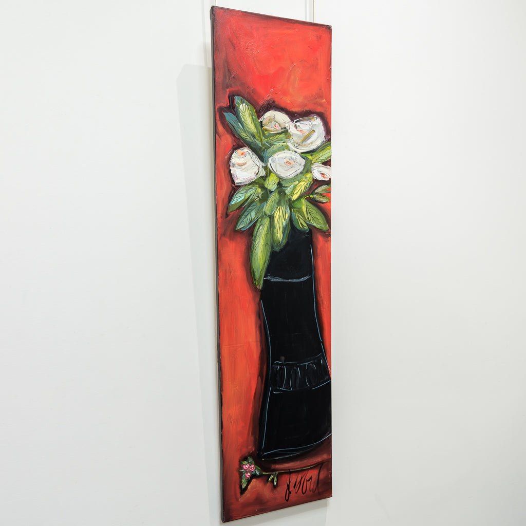 White Buttercup | 48" x 12" Acrylic on Canvas Josée Lord