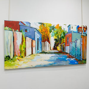 Sacha Barrette Alley Urban Garden | 30" x 60" Acrylic on Canvas