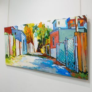Sacha Barrette Alley Urban Garden | 30" x 60" Acrylic on Canvas