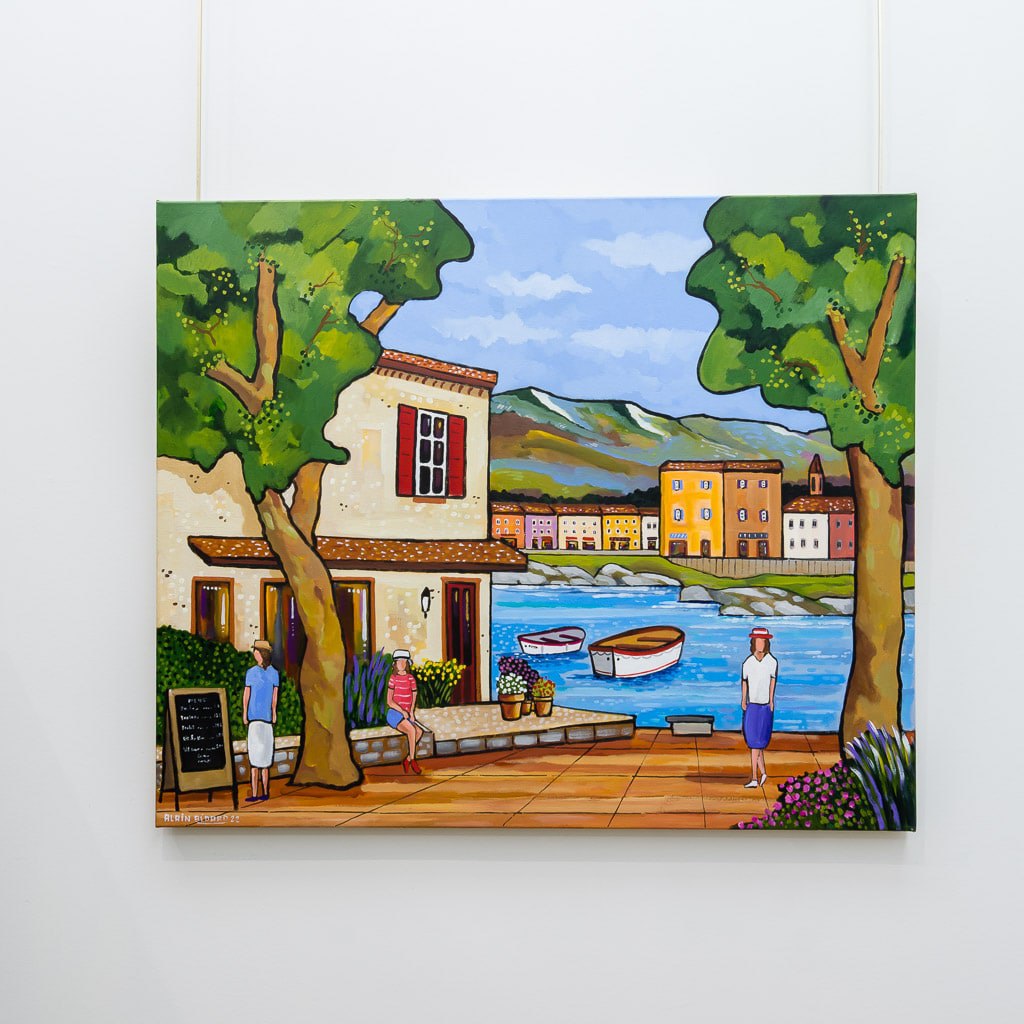 Villa Near the Sea | 30" x 36" Acrylic on Canvas Alain Bédard