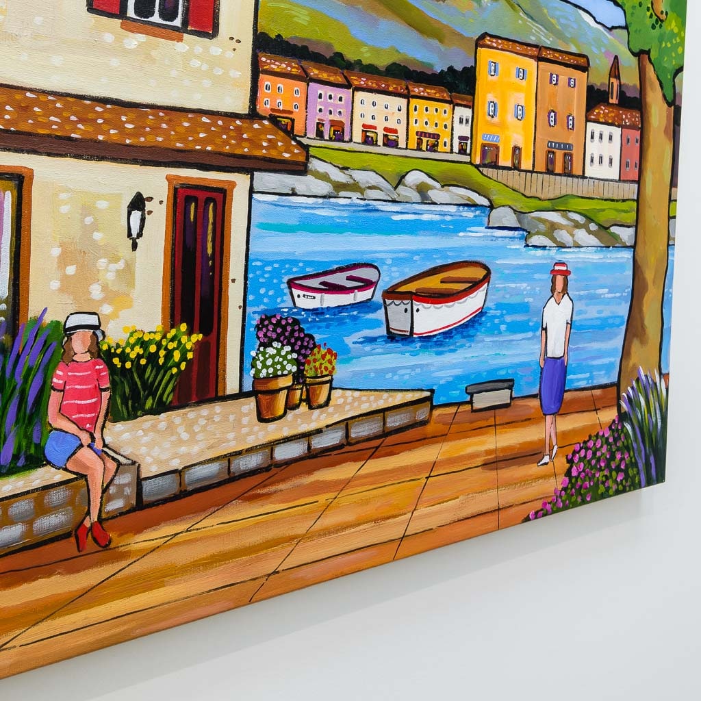 Villa Near the Sea | 30" x 36" Acrylic on Canvas Alain Bédard