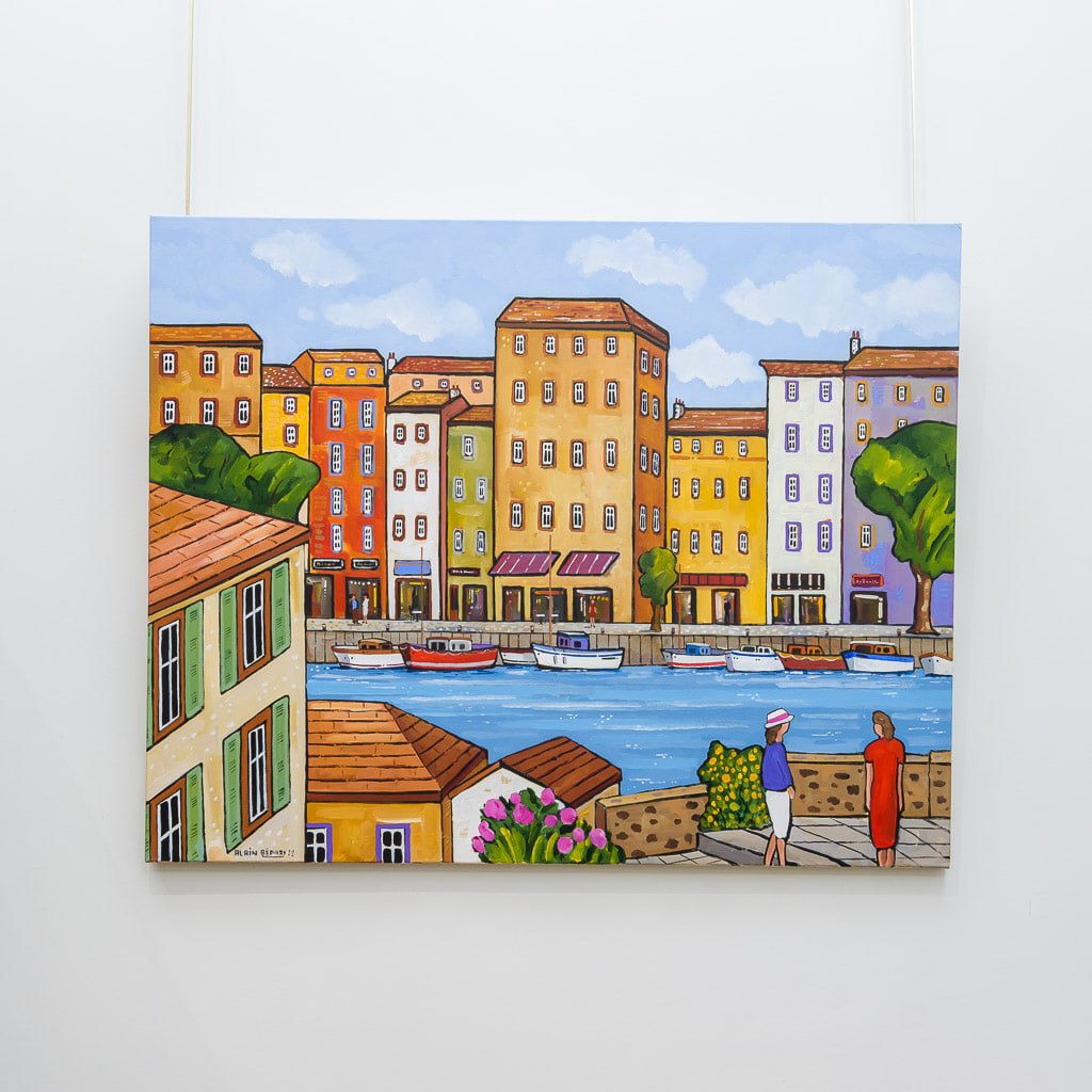 Alain Bédard Walk in the Port | 32&quot; x 40&quot; Acrylic on Canvas