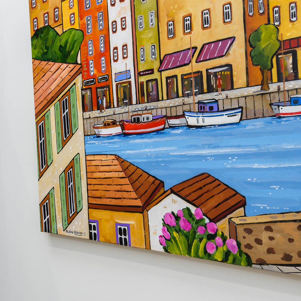 Alain Bédard Walk in the Port | 32" x 40" Acrylic on Canvas