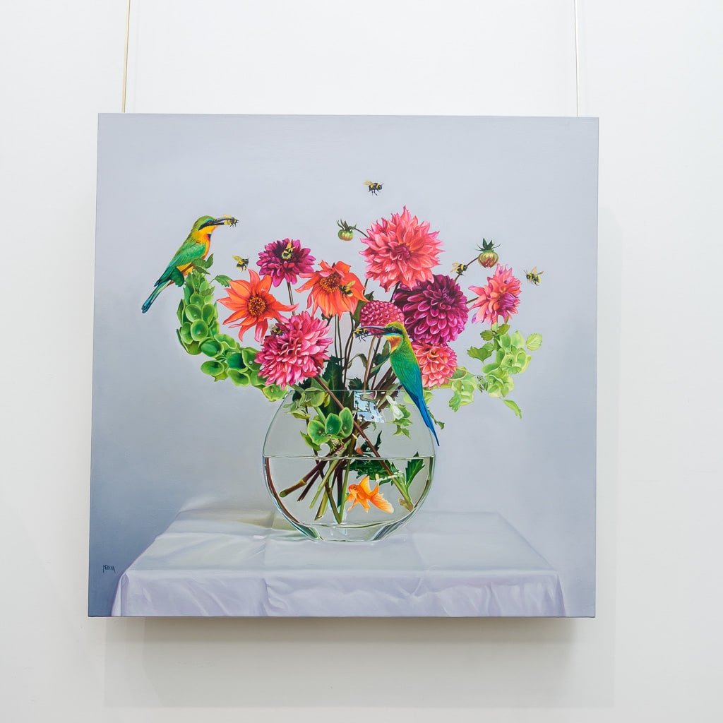 Maria Medina The Bee Eaters #1 | 30" x 30" Oil on Linen