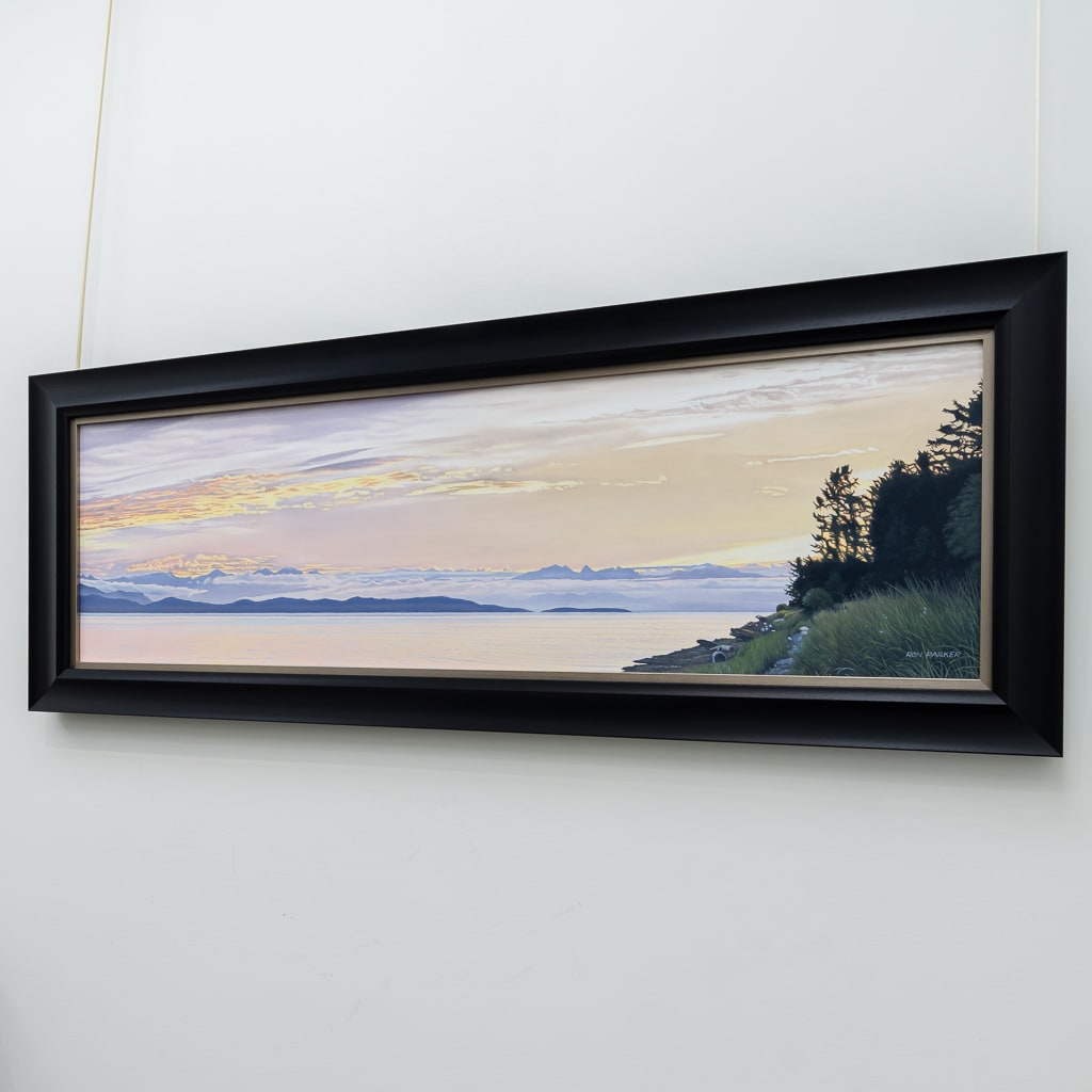 Ron Parker Qualicum Beach Dawn (2018) | 14" x 48" Oil on Canvas