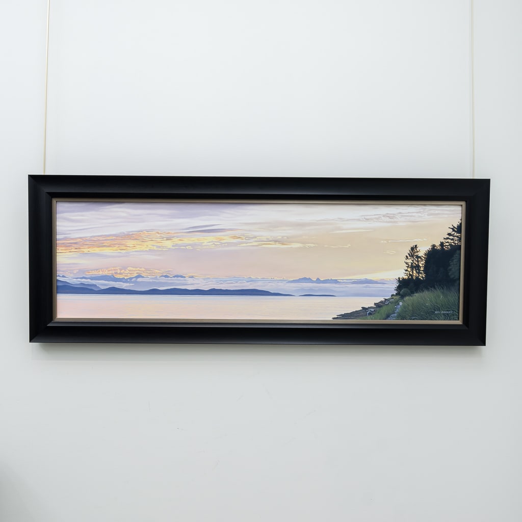Ron Parker Qualicum Beach Dawn (2018) | 14&quot; x 48&quot; Oil on Canvas