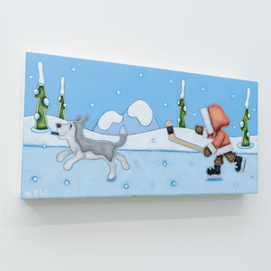 Peter Wyse Mountain Chase | 8" x 16" Acrylic on Birch Panel