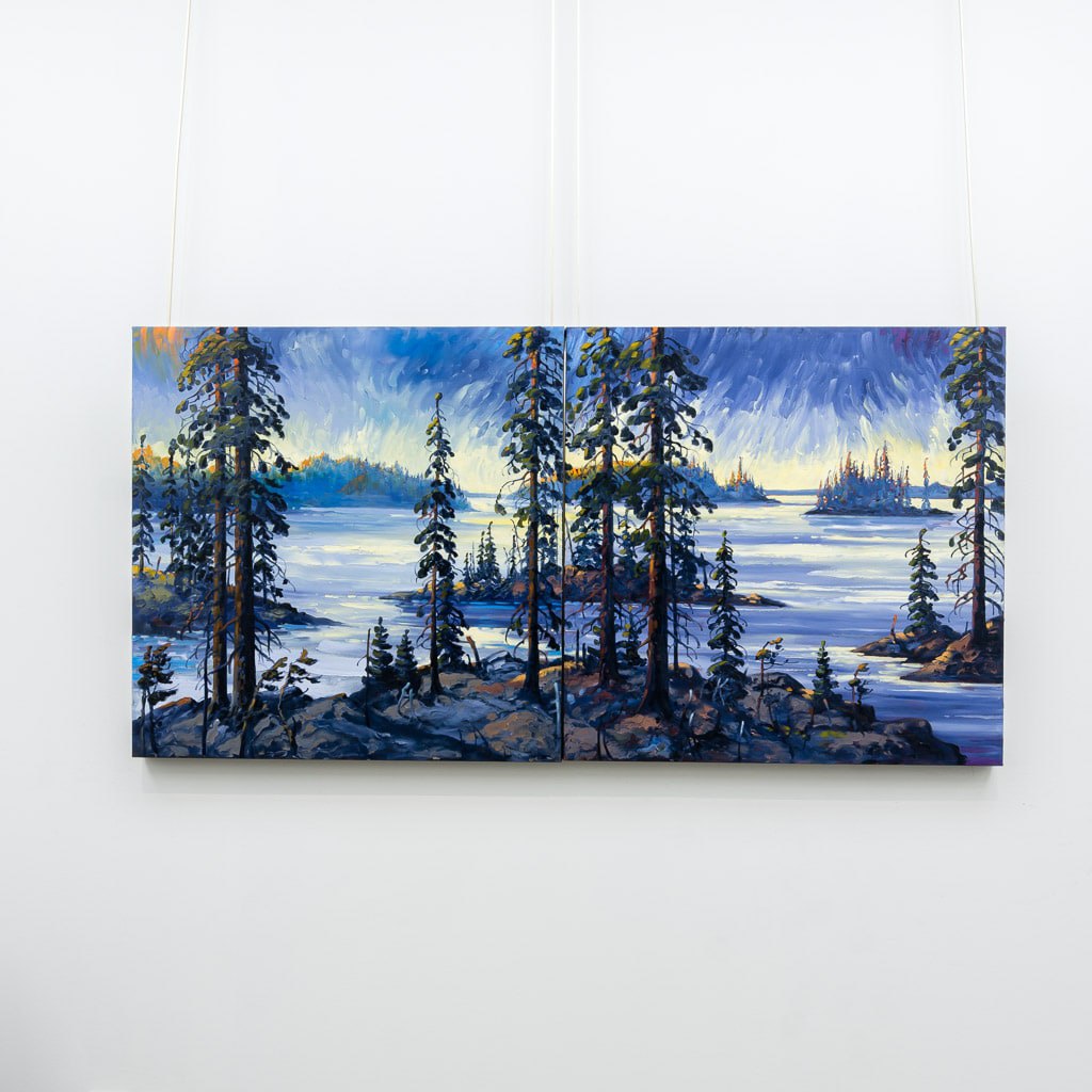 Northern Panorama (Diptych) | 30&quot; x 60&quot; Oil on Canvas Rod Charlesworth