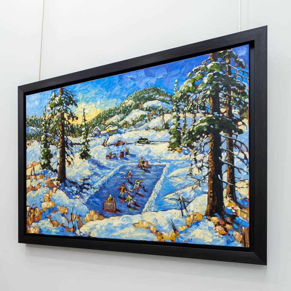 Winter Shinny | 24" x 36" Oil on Canvas Rod Charlesworth