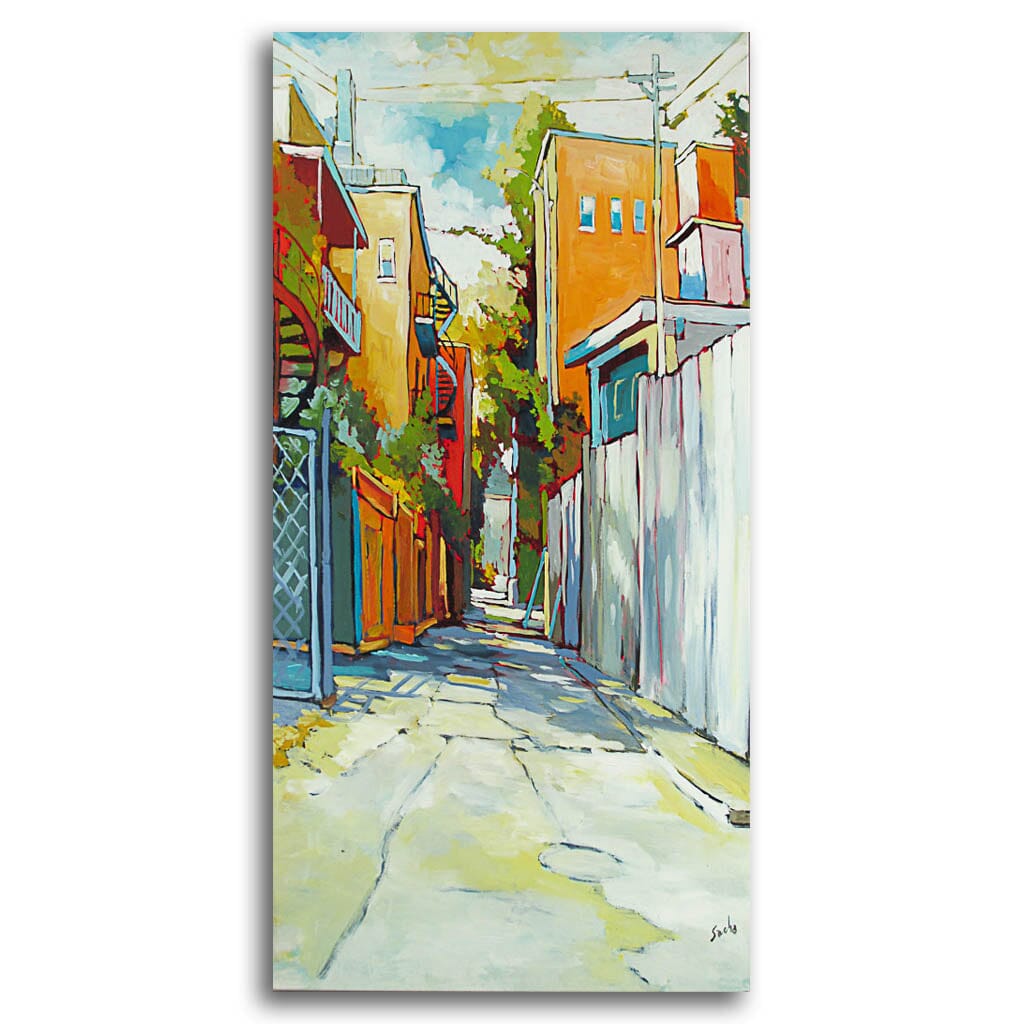 Alley Red Orange | 60" x 30" Acrylic on Canvas Sacha Barrette