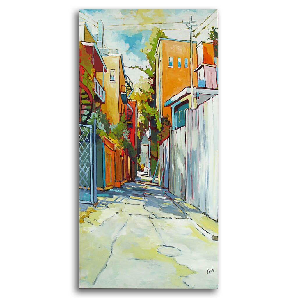 Alley Red Orange | 60&quot; x 30&quot; Acrylic on Canvas Sacha Barrette