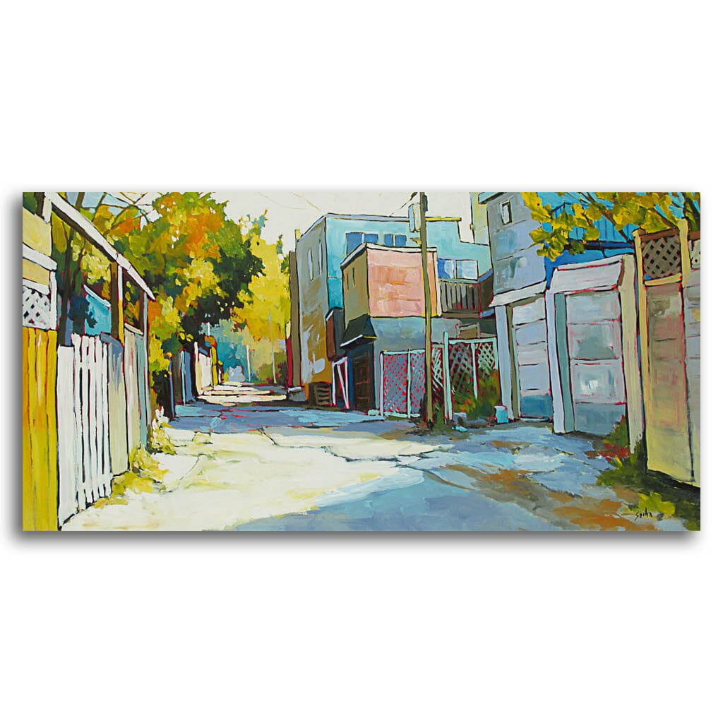 Sunny Alley | 30&quot; x 60&quot; Acrylic on Canvas Sacha Barrette