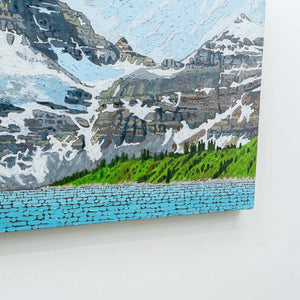 Joel Mara The Glaciers of Assiniboine Mountain | 28" x 60" Oil on Canvas