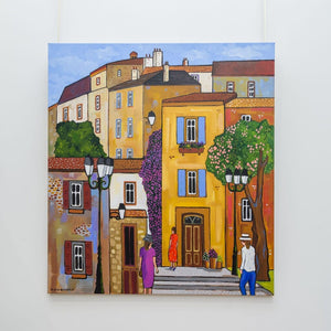 Alain Bédard Elegant Woman in Saint-Paul | 40" x 36" Acrylic on Canvas