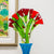 Red Tulips Bouquet (large) | 27" x 13.5" Hand fused glass with metal stand Tammy Hudgeon