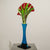 Large Red Tulip Bouquet | 27" x 15" x 5" Hand fused glass with metal stand Tammy Hudgeon