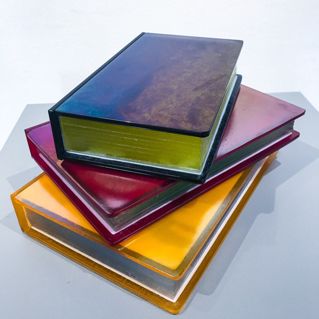 Bob Leatherbarrow Light Reading | 9.5" x 6.5" x 4.75" Kilnformed Glass