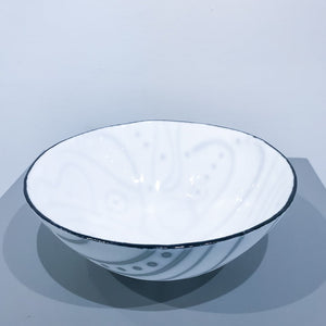 Bob Leatherbarrow White Bowl #1 | 9.5" x 3.5" Kilnformed Glass