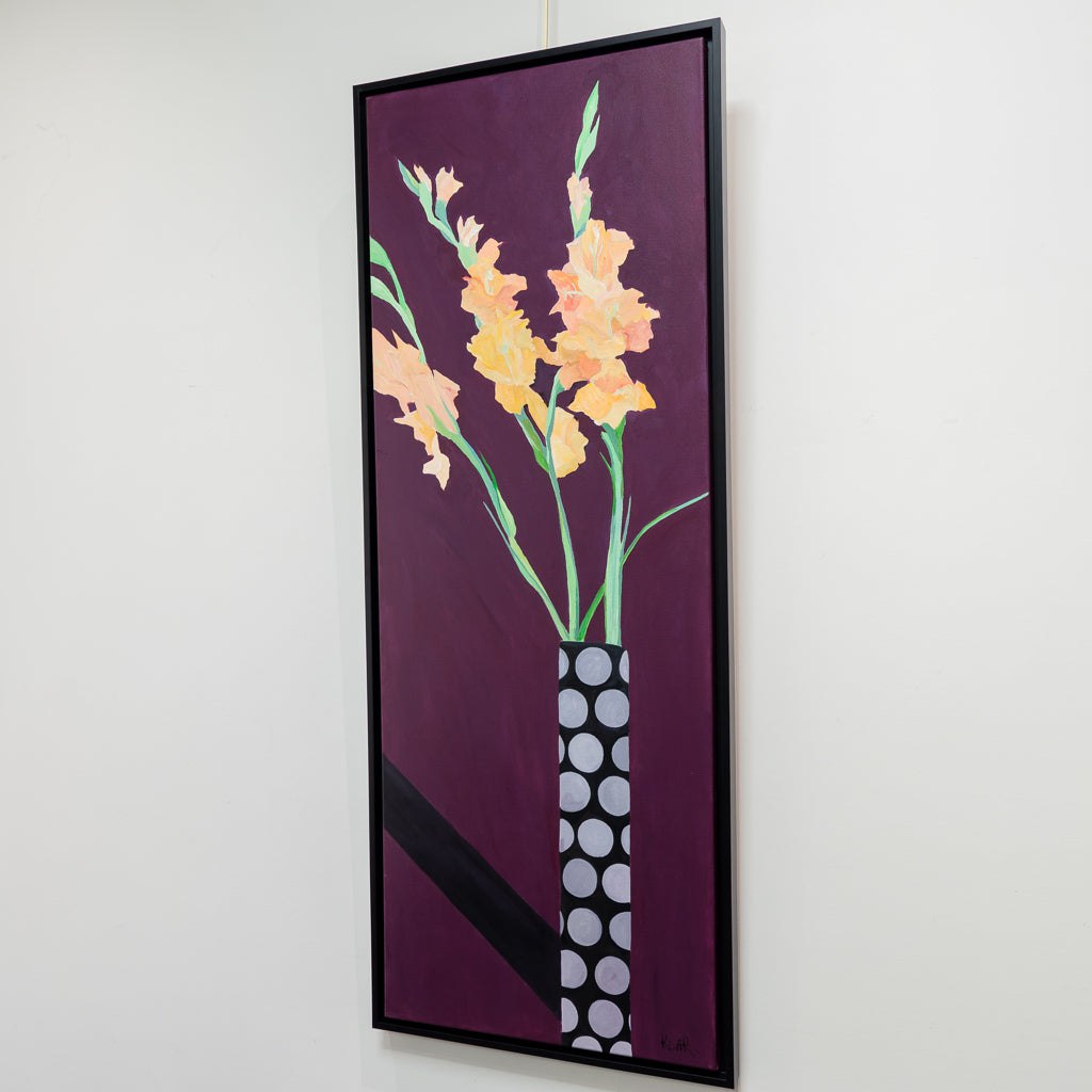 Glads | 48" x 18" Acrylic on Canvas Irene Klar