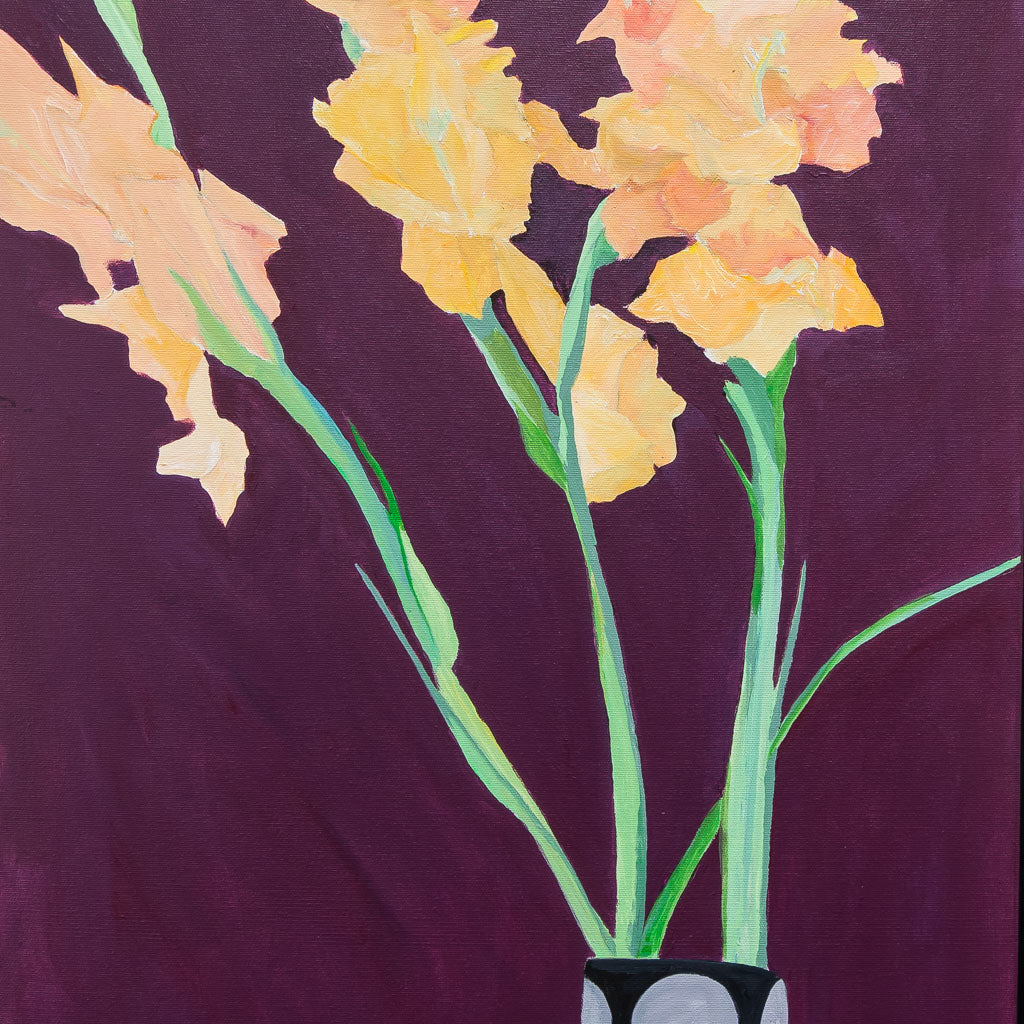 Glads | 48" x 18" Acrylic on Canvas Irene Klar