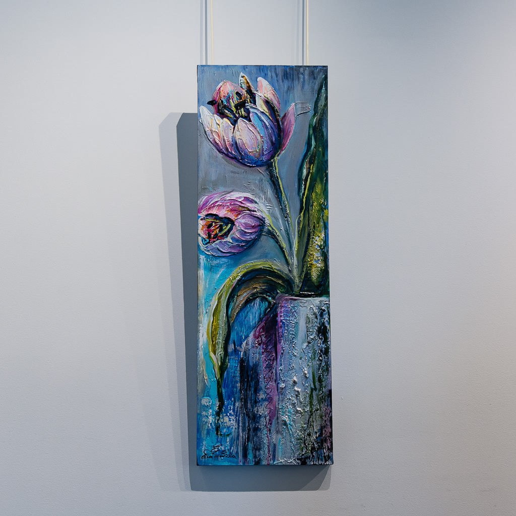 Harmony in Two | 36&quot; x 12&quot; Mixed Media on canvas Elka Nowicka