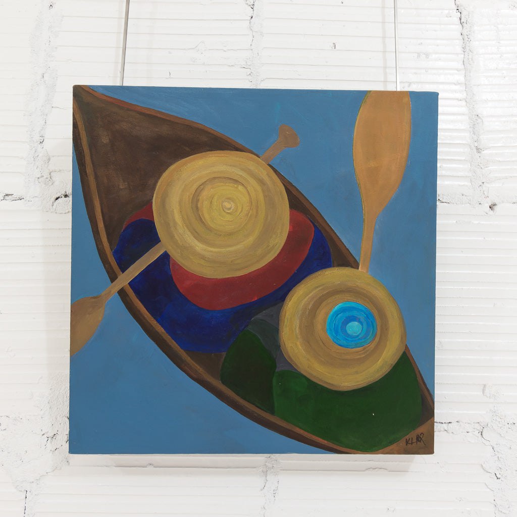 Irene Klar Hats and Paddles | 18" x 18" Acrylic on Canvas