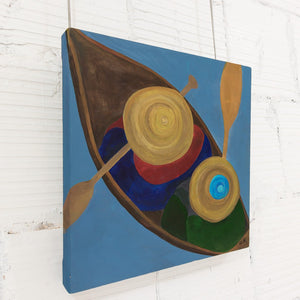 Irene Klar Hats and Paddles | 18" x 18" Acrylic on Canvas