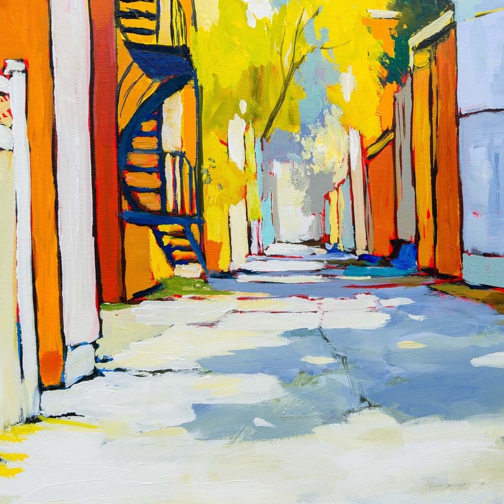 Late Fall in the Alley | 30" x 60" Acrylic on Canvas Sacha Barrette