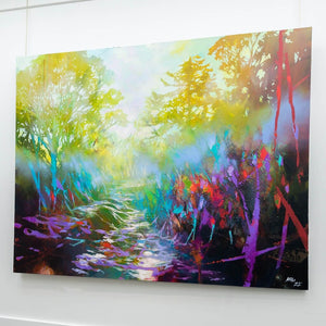 Blu Smith Morning Eclipse | 66" x 84" Mixed Media on canvas