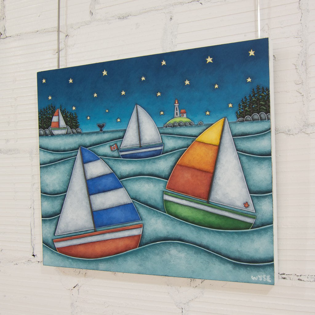 Night Sailing | 20" x 24" Acrylic on Birch Panel Peter Wyse