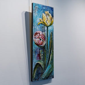 Elka Nowicka Twosome 2 | 36" x 12" Mixed Media on canvas