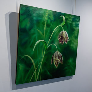 Richard Cole Two Flowers | 40" x 40" Oil on Canvas