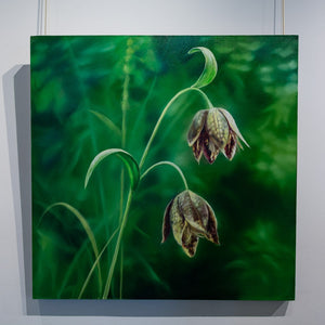Richard Cole Two Flowers | 40" x 40" Oil on Canvas