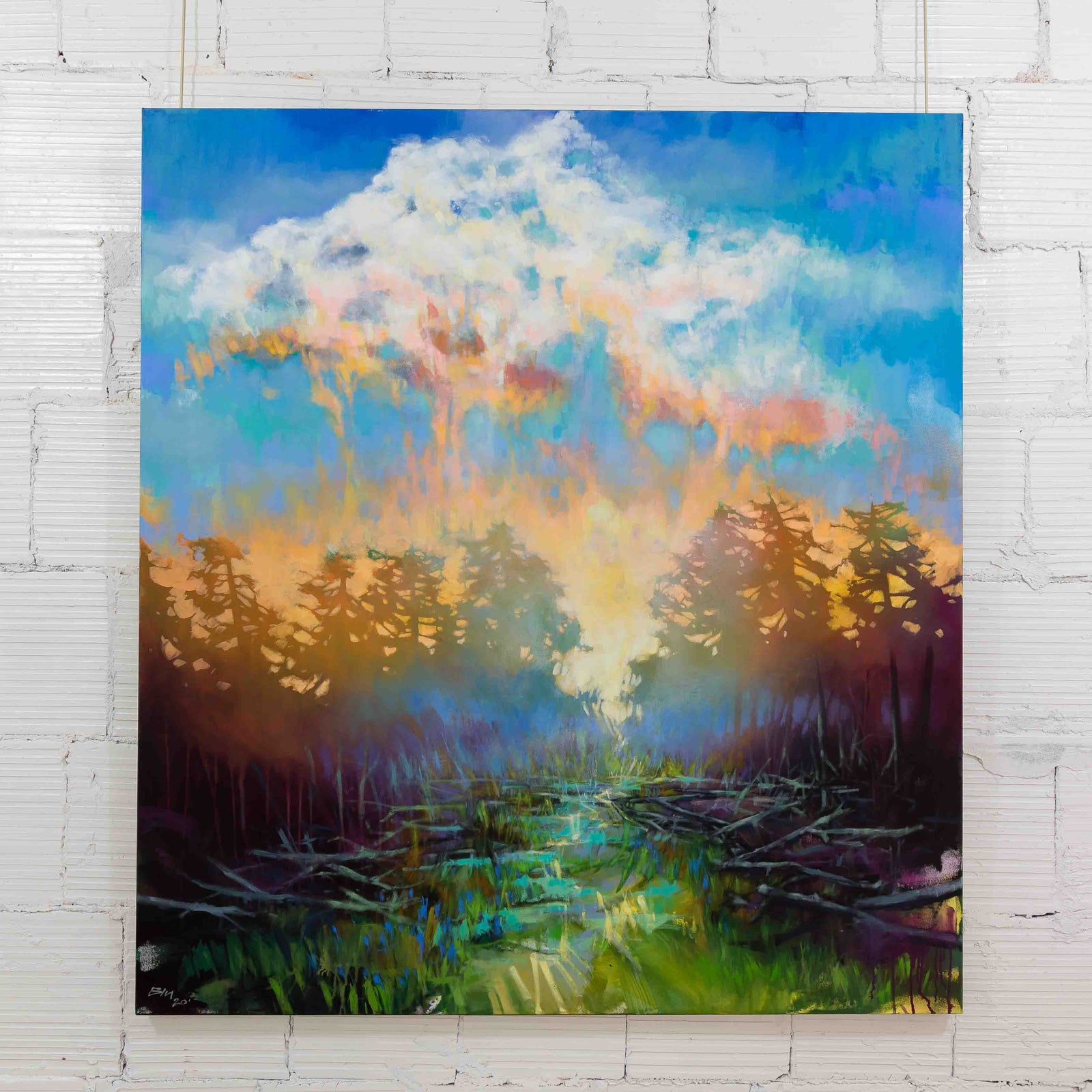Blu Smith Head in the Clouds | 66" x 60" Mixed Media on canvas
