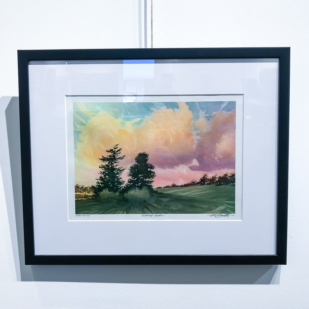 Ken Faulks Evening Trees | 9" x 13" Watercolour