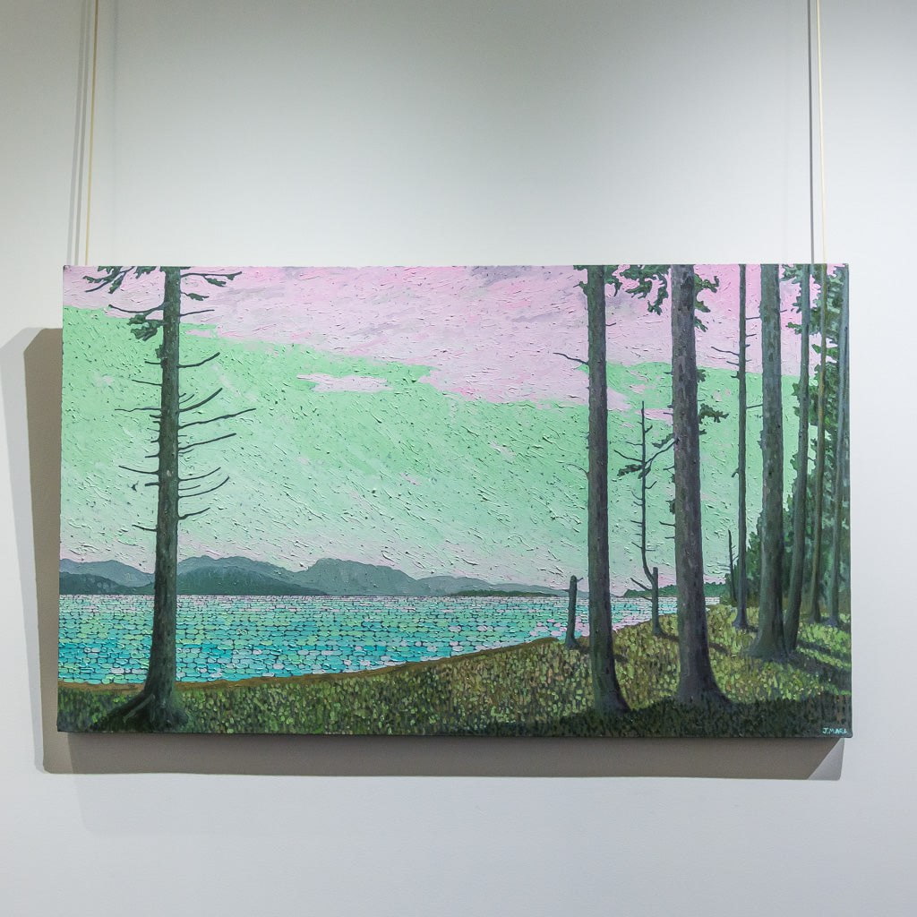Joel Mara Rathtrevor Park in Pink | 32" x 54" Oil on Canvas
