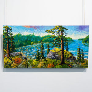 Rod Charlesworth Island Inlet, Near Ucluelet | 18" x 36" Oil on Canvas