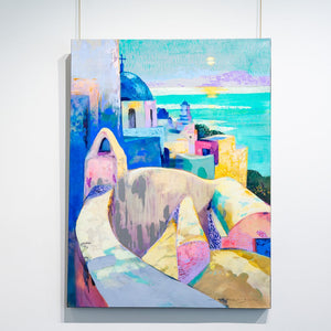 Paul Jorgensen Santorini Sundown | 48" x 36" Acrylic on Canvas