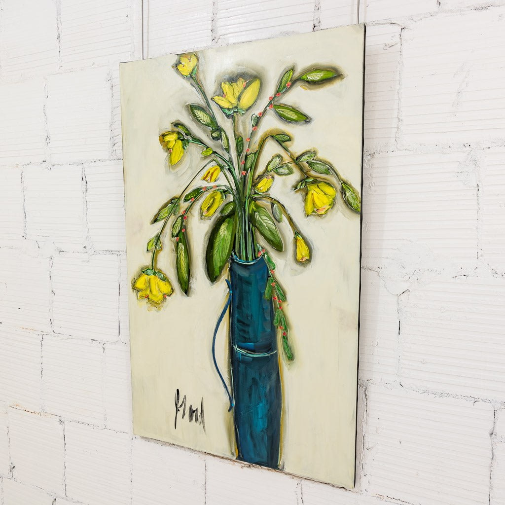 Yellow Flowers | 48" x 30" Acrylic on Canvas Josée Lord
