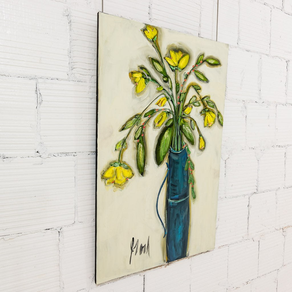 Yellow Flowers | 48" x 30" Acrylic on Canvas Josée Lord