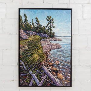 Ryan Sobkovich Pristine Shores Huckleberry Island | 60" x 40" Oil on Canvas