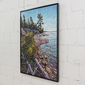 Ryan Sobkovich Pristine Shores Huckleberry Island | 60" x 40" Oil on Canvas