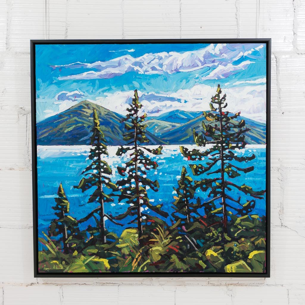 Ryan Sobkovich View Through the Pines, BC | 48&quot; x 48&quot; Oil on Canvas