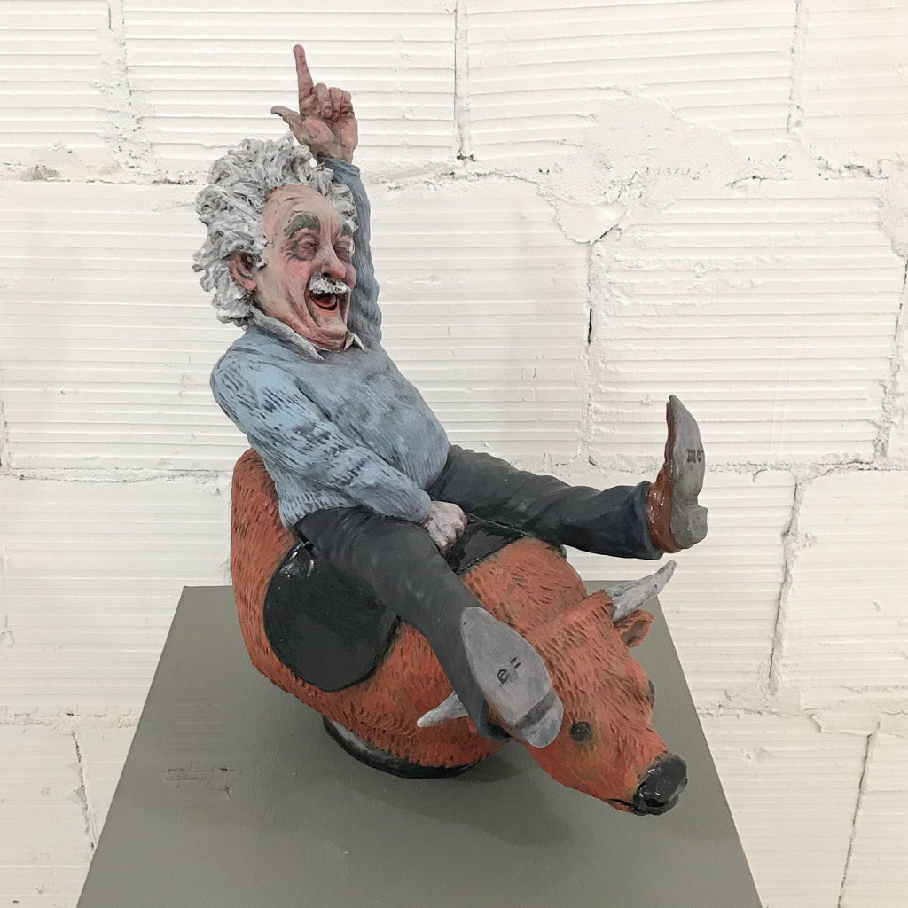 Albert enjoyed the rush of discovery | 21" x 17" x 10" Ceramic Elaine Brewer-White