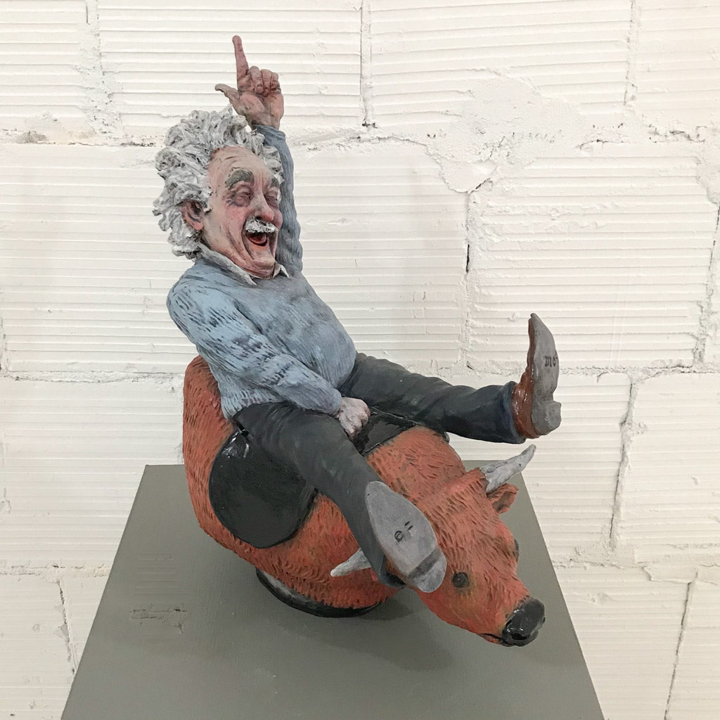 Albert enjoyed the rush of discovery | 21&quot; x 17&quot; x 10&quot; Ceramic Elaine Brewer-White