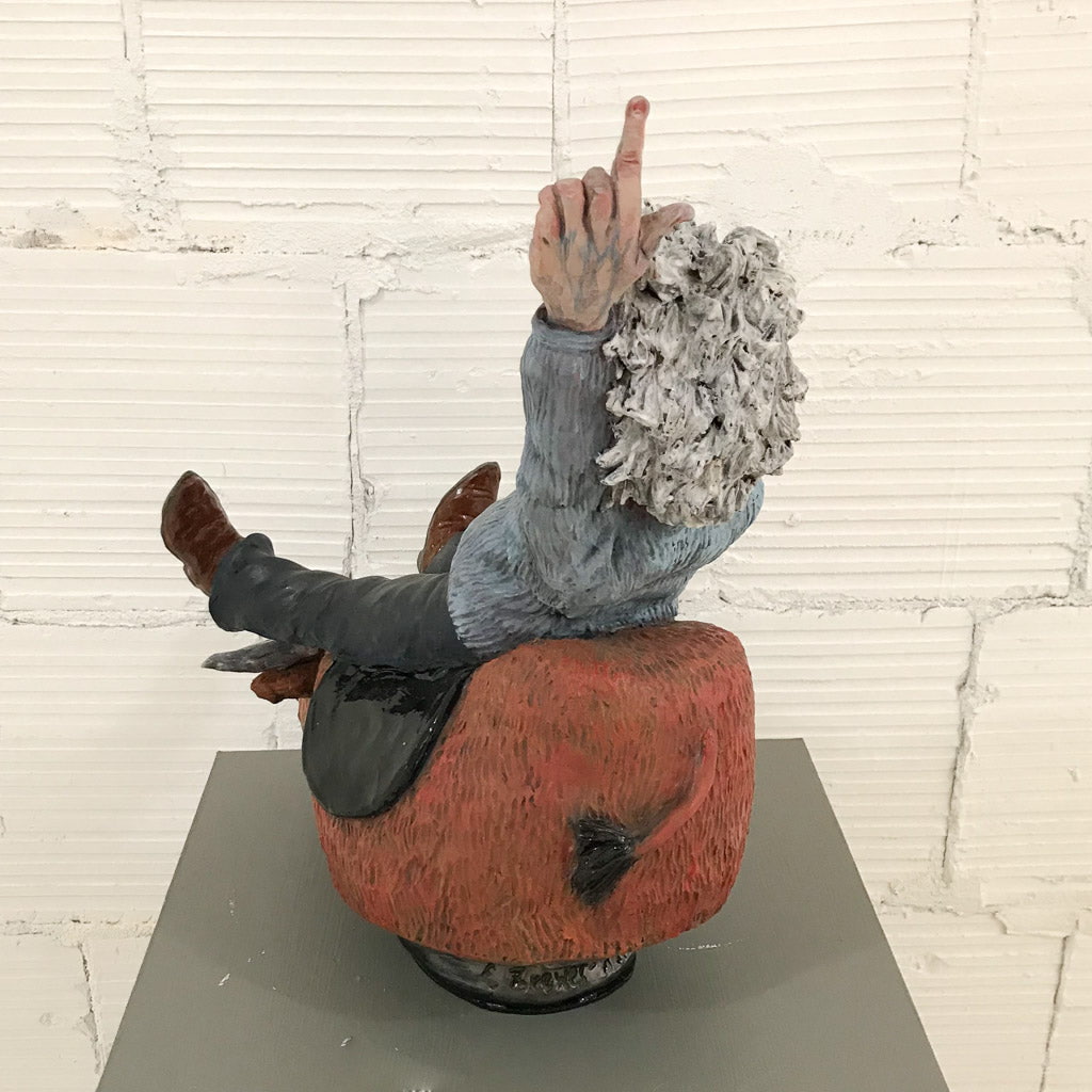 Albert enjoyed the rush of discovery | 21" x 17" x 10" Ceramic Elaine Brewer-White