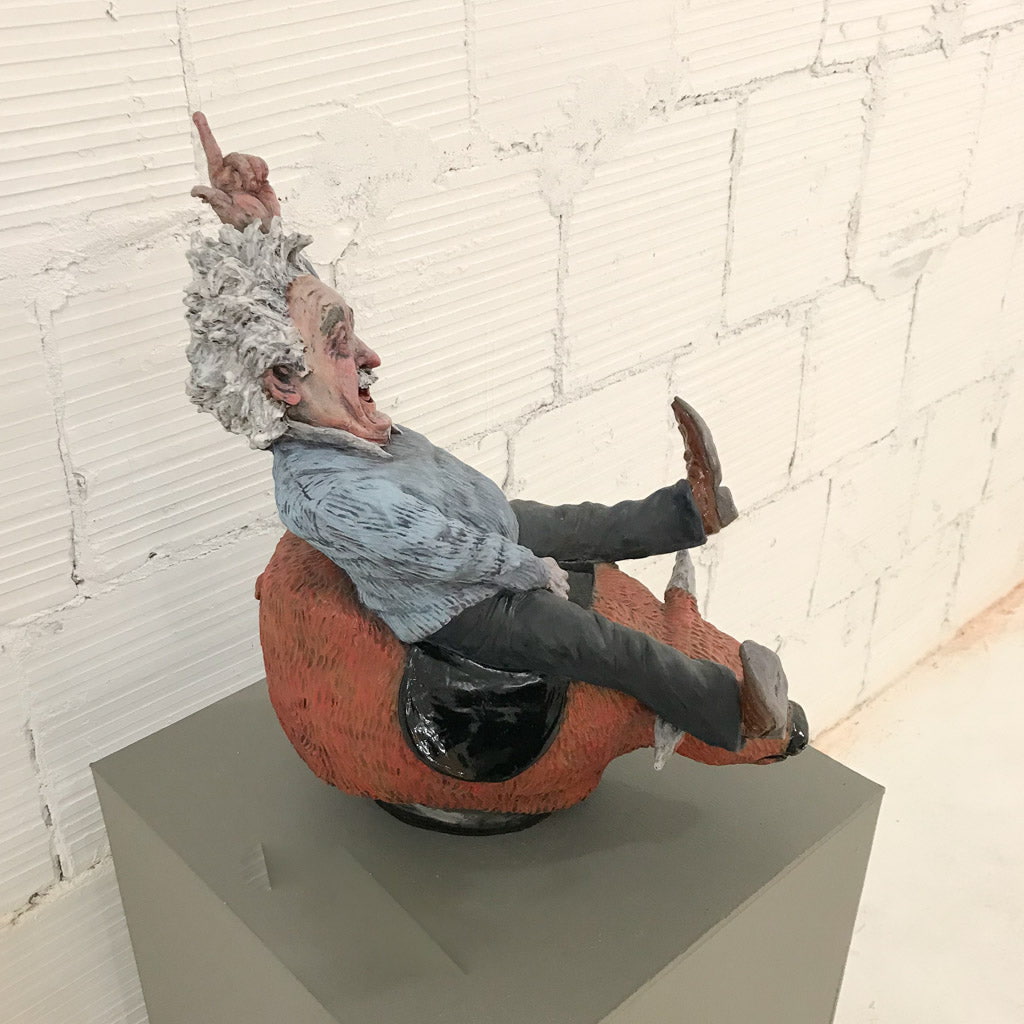 Albert enjoyed the rush of discovery | 21" x 17" x 10" Ceramic Elaine Brewer-White