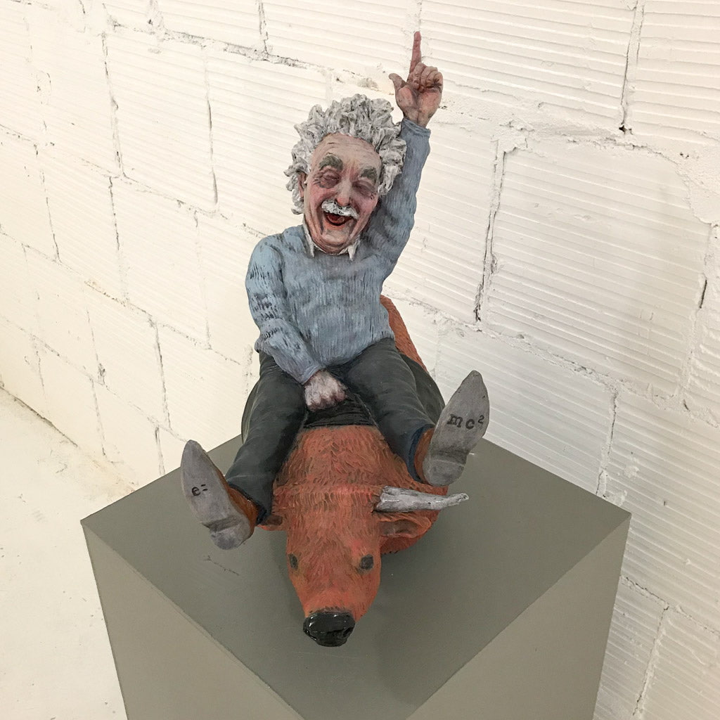 Albert enjoyed the rush of discovery | 21" x 17" x 10" Ceramic Elaine Brewer-White