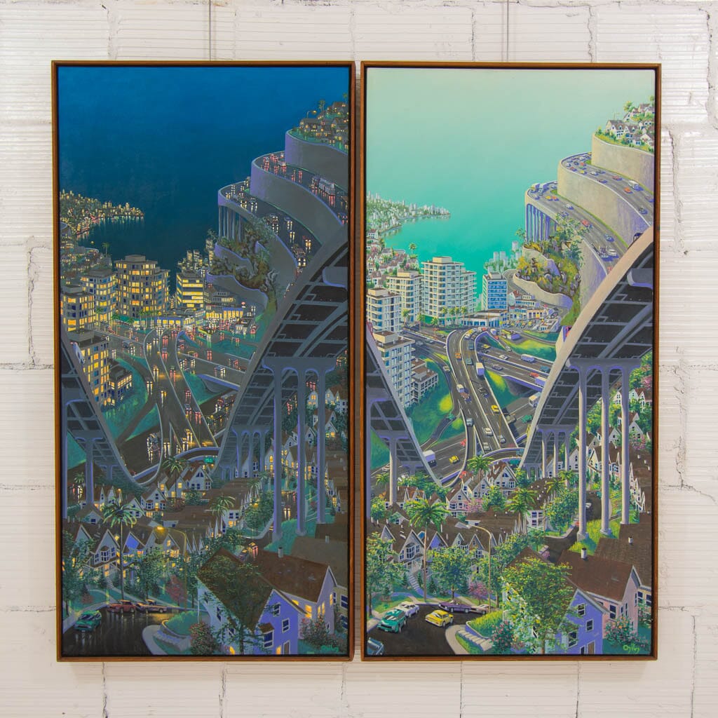 9am to 9pm | 59.5&quot; x 58&quot; (Diptych) Oil on Canvas John Ogilvy